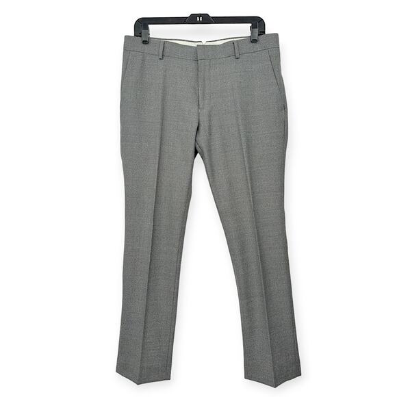 TOPMAN | 32W x 30L | Jasper Gray Wool Blend Slim Fit Suit Pant Trouser Slacks - Picture 1 of 4